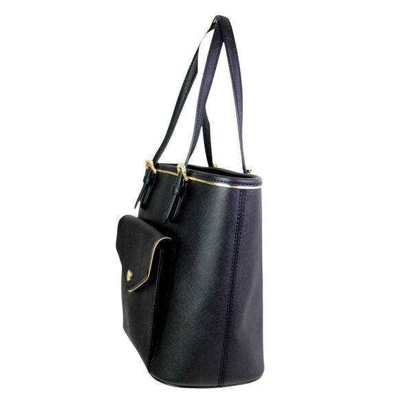 NWT Michael Kors BLACK GENUINE LEATHER SHOULDER BAG HOBO TOTE HANDBAG PURSE - Picture 4 of 15